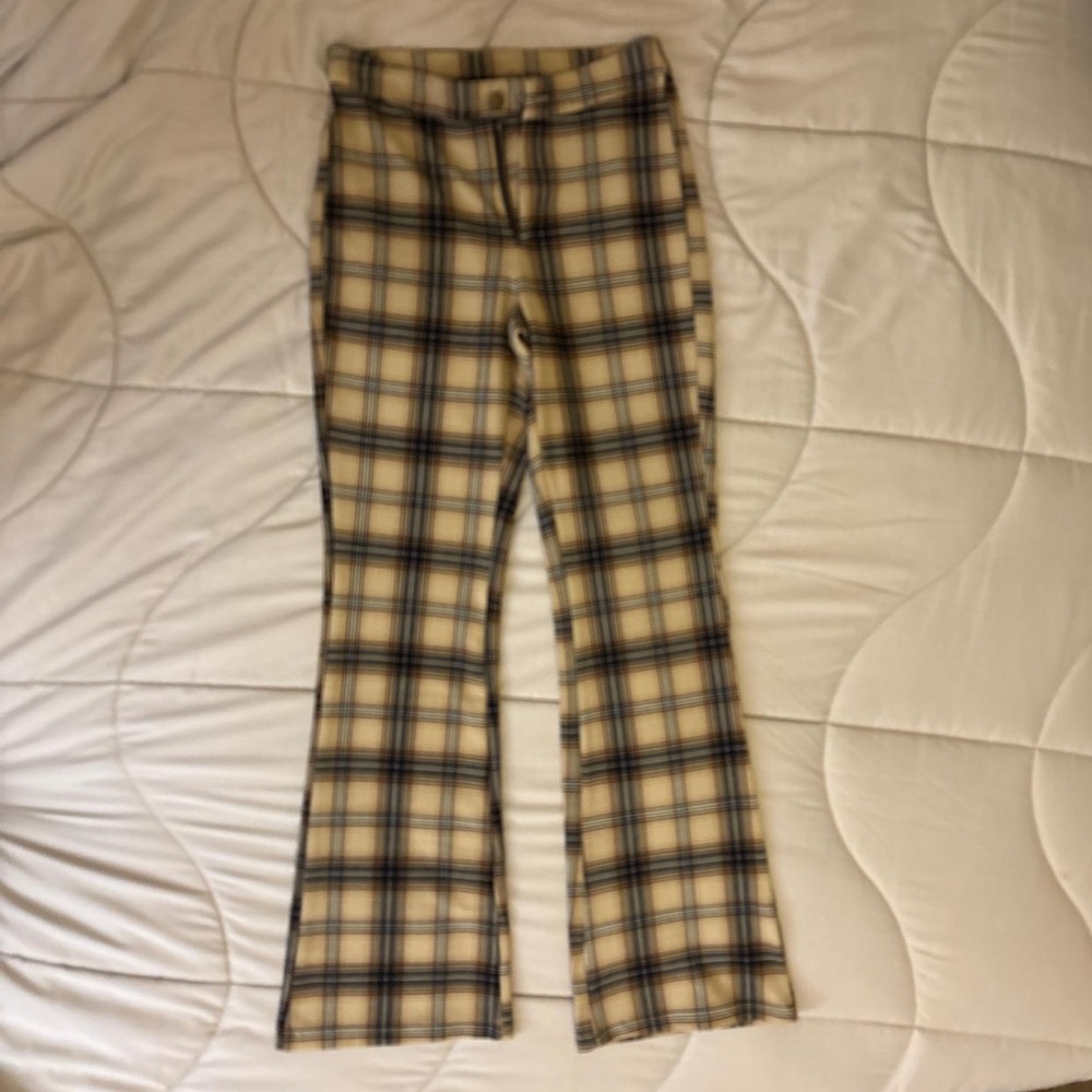 F21 Plaid Flare Pants